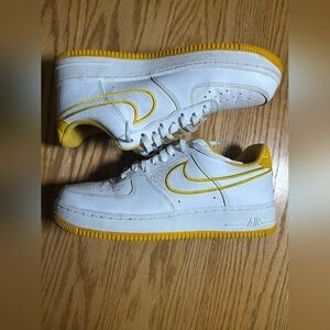 White and Yellow Nike Air Force 1 Low Ochre Mens Size 8
